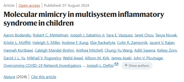 兒童多系統炎癥綜合征的分子模擬