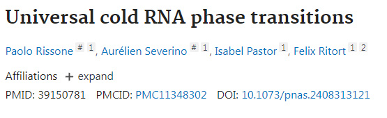 通用低溫RNA相變
通用低溫RNA相變