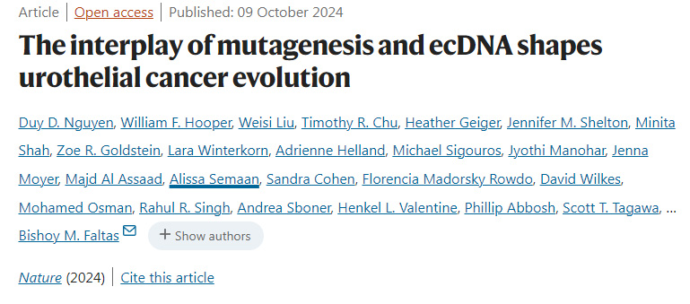 
突變與ecDNA形成尿路上皮癌癥演變的相互作用