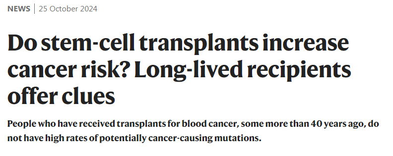干細(xì)胞移植會(huì)增加癌癥風(fēng)險(xiǎn)嗎？長(zhǎng)壽的接受者提供線索