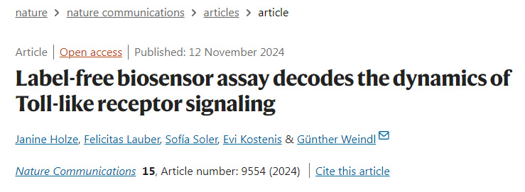 無(wú)標(biāo)記生物傳感器分析解碼Toll樣受體信號(hào)傳導(dǎo)的動(dòng)力學(xué)