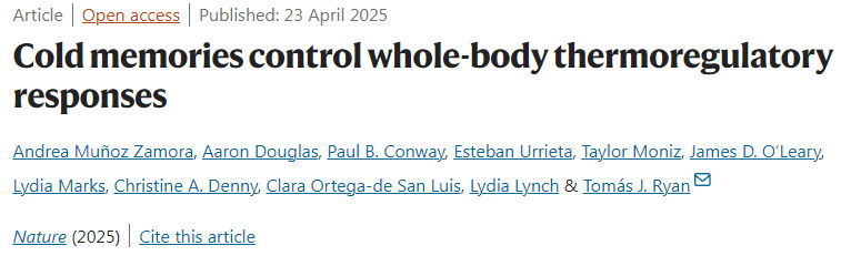  寒冷記憶調控全身體溫調節反應