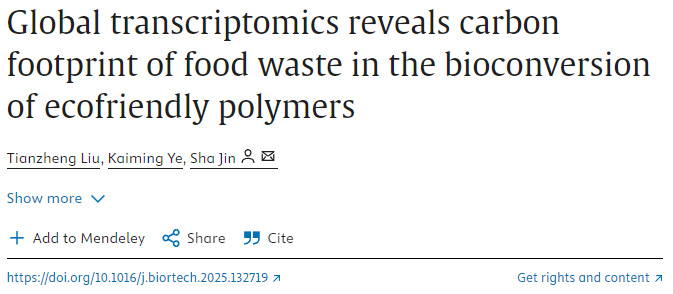 全轉(zhuǎn)錄組分析揭示食物廢棄物在環(huán)保聚合物生物轉(zhuǎn)化過(guò)程中的碳足跡