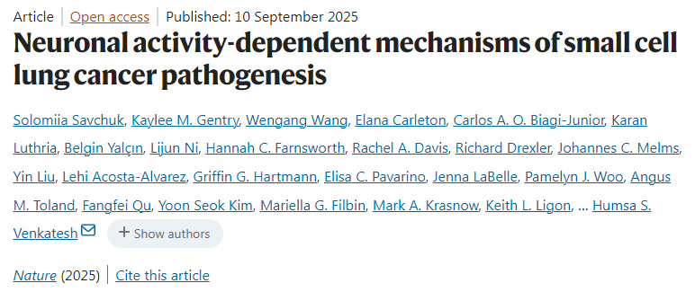 神經元活動依賴性的小細胞肺癌發病機制