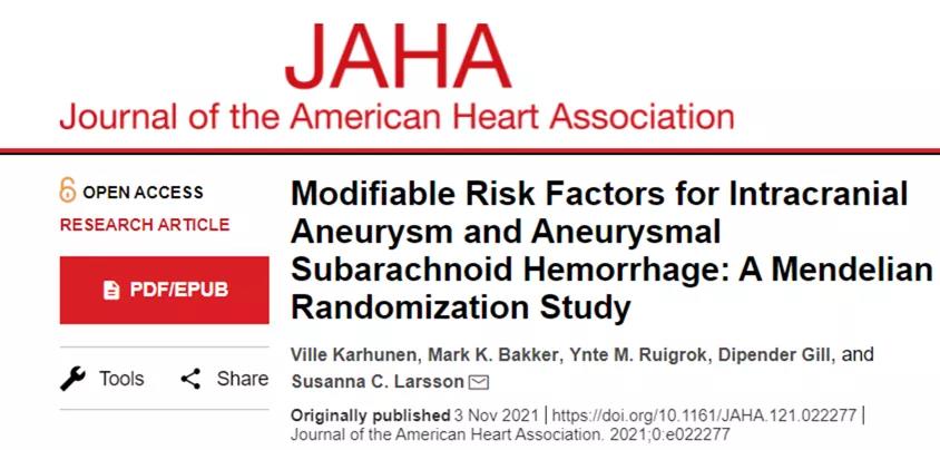 《Science》子刊：發(fā)現(xiàn)失眠是致命性腦動脈瘤破裂的潛在危險因素