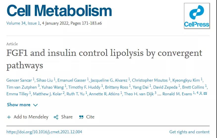 Cell子刊：糖尿病治療新突破！科學家發現了獨立于胰島素之外的新降糖途徑