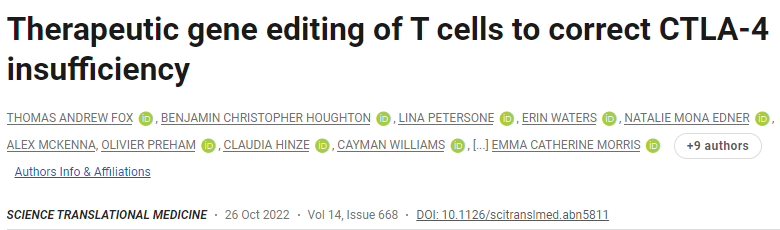 新研究發現用基因編輯技術修復免疫細胞的缺陷