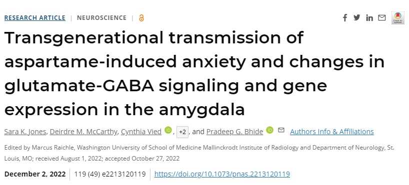 阿斯巴甜或與焦慮癥發生直接相關 阿斯巴甜或與焦慮癥發生直接相關
