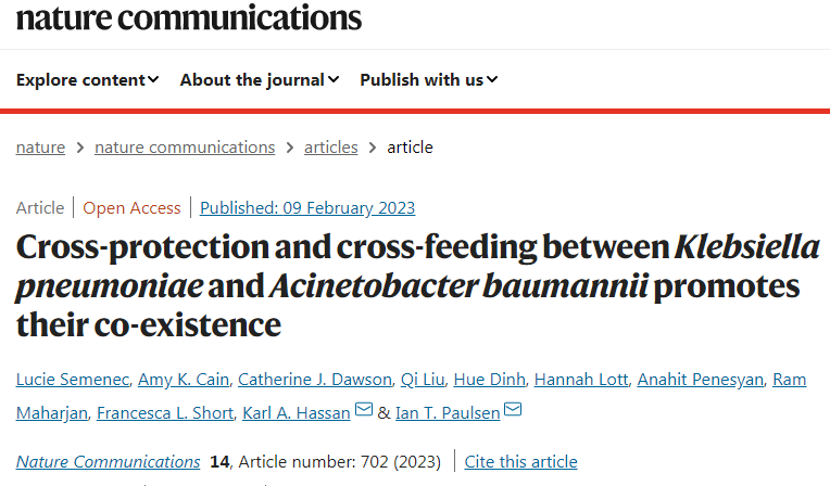 研究人員首次描述了肺炎克雷伯菌和鮑曼不動桿菌之間的互利關系 研究人員首次描述了肺炎克雷伯菌和鮑曼不動桿菌之間的互利關系