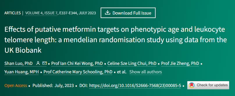 研究證明二甲雙胍可能通過靶向GPD1和AMPKγ2 (PRKAG2)促進(jìn)健康衰老
