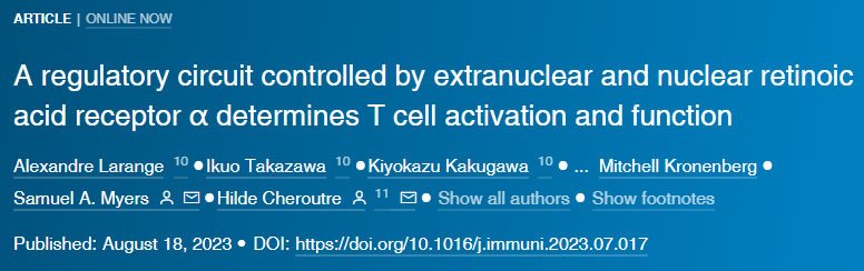 視黃酸受體α (RARα)幫助T細(xì)胞對抗病原體和摧毀癌細(xì)胞