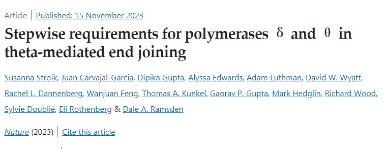 聚合酶δ和θ在θ介導的末端連接的逐步需求