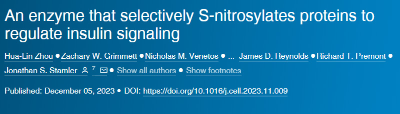 導一種選擇性S-亞硝化蛋白質以調節胰島素信號傳導的酶