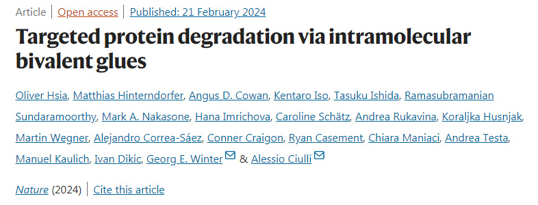 分子內二價膠靶向降解蛋白質