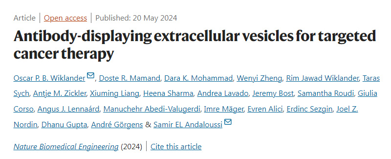 抗體擴(kuò)散細(xì)胞外小泡用于癌癥靶向治療