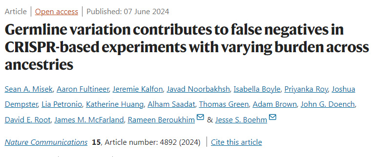 種系變異導致基于CRISPR的實驗中的假陰性
